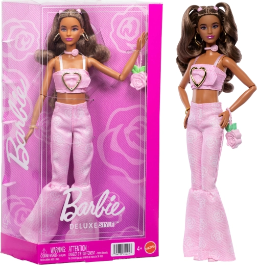 Barbie Deluxe Style roze denim – modieuze pop met accessoires