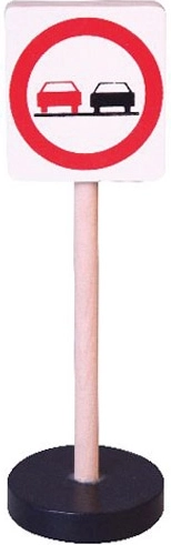 Babu houten verkeersbord – inhaalverbod