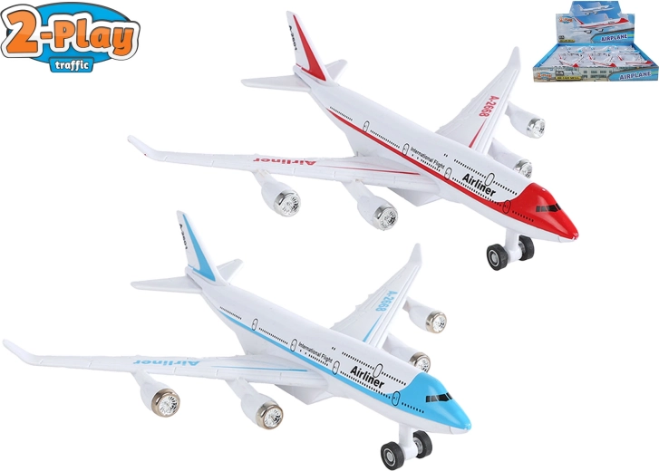 2-Play Traffic metalen modelvliegtuig met terugtrekfunctie 16 cm