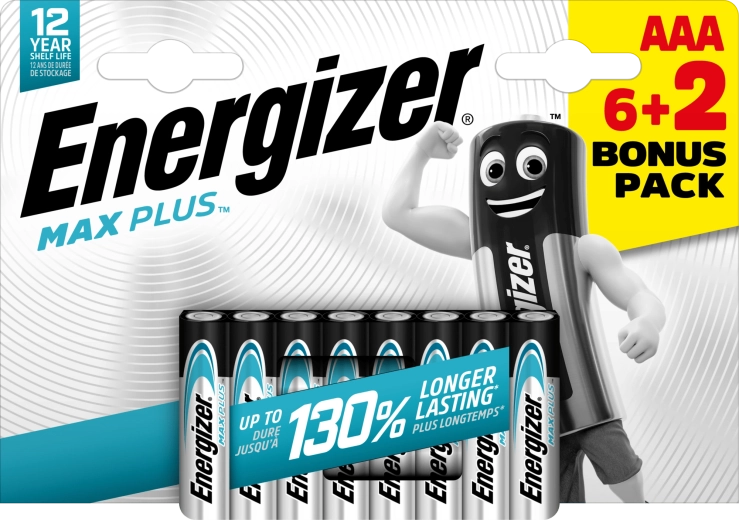 Energizer Max Plus AAA-alkalinebatterijen 6+2 stuks