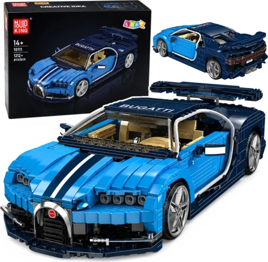 Constructieset sportauto Bugatti blauw (1212 onderdelen)
