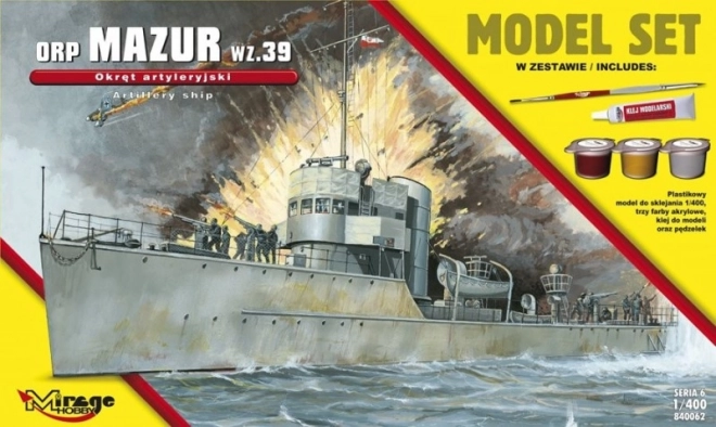 ORP Mazur 1939 plastic model schip 1:400 bouwpakket