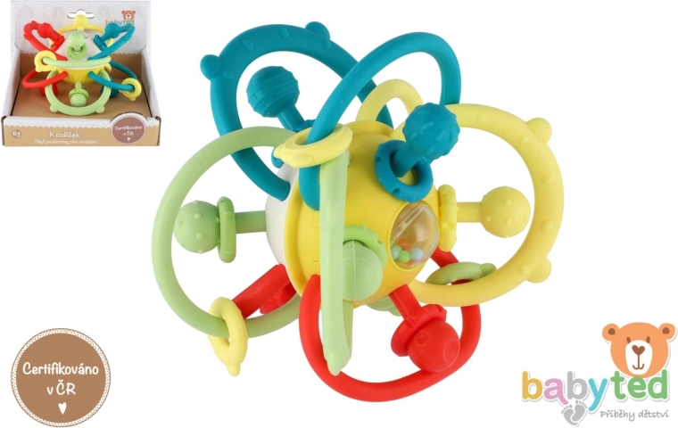 rammelaar en bijtring voor baby’s BabyTED balletje 6m+