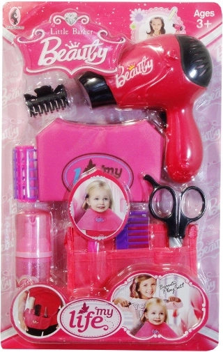 Kappersset met roze schort voor kinderen