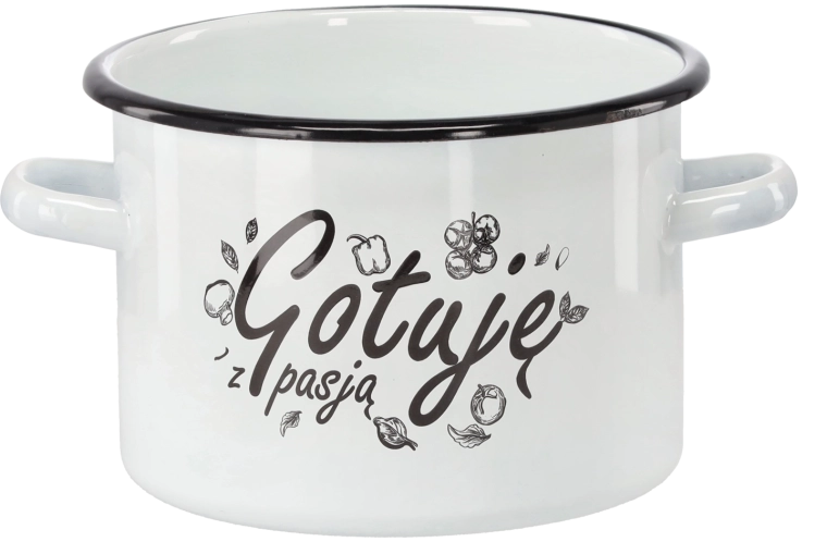 Geglazuurde pan 3 l 18 cm wit Gotuję z pasją