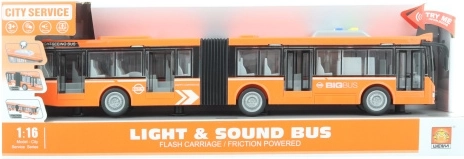 Gelede oranje bus op batterijen met licht en geluid