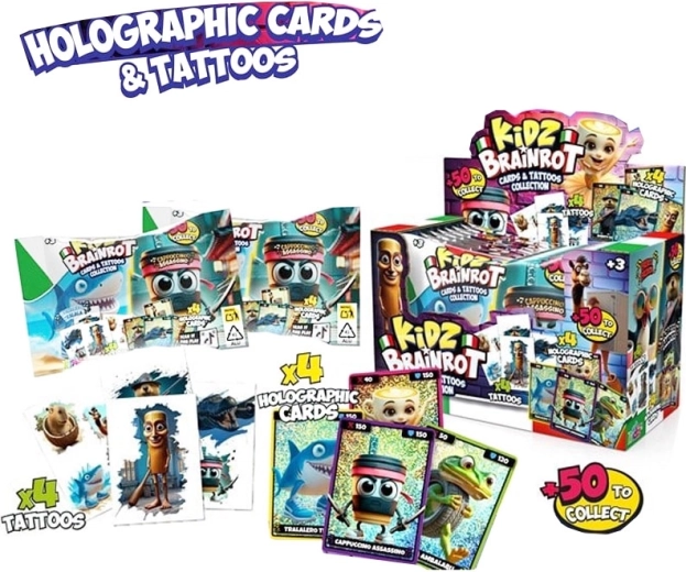 Kaartjes en tatoeages Italian Brainrot – pakket met willekeurige selectie