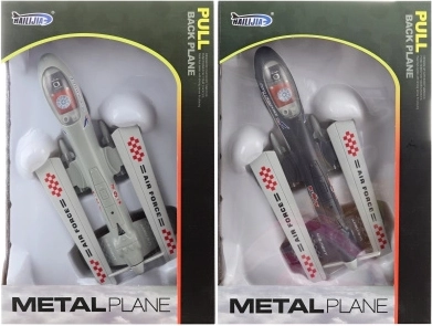 Metalen vliegtuig met terugtrekmotor op batterijen