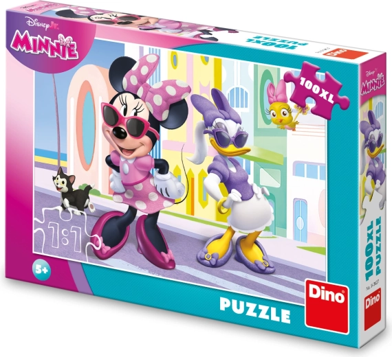 Disney Minnie en Daisy in de stad – kinderpuzzel 100 XL stukjes