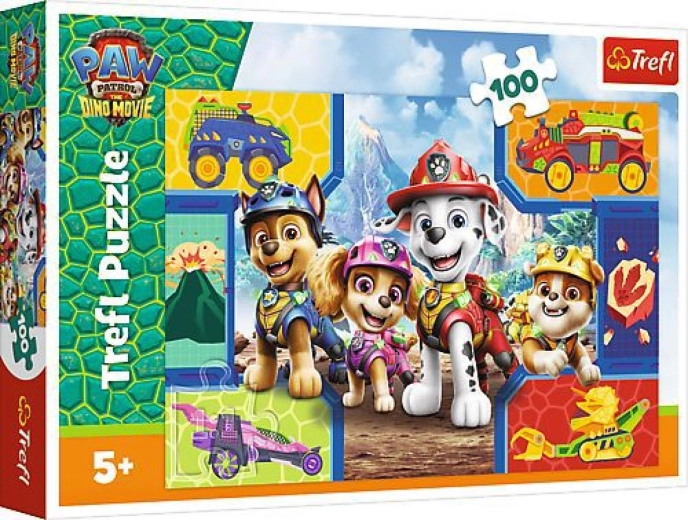 Paw Patrol (Tlapková patrola) puzzel dino film: Pups en dinosaurussen 100 stukjes