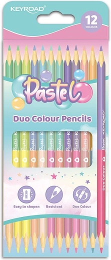 Keyroad Duo Pastel kleurpotloden driekant 12 stuks