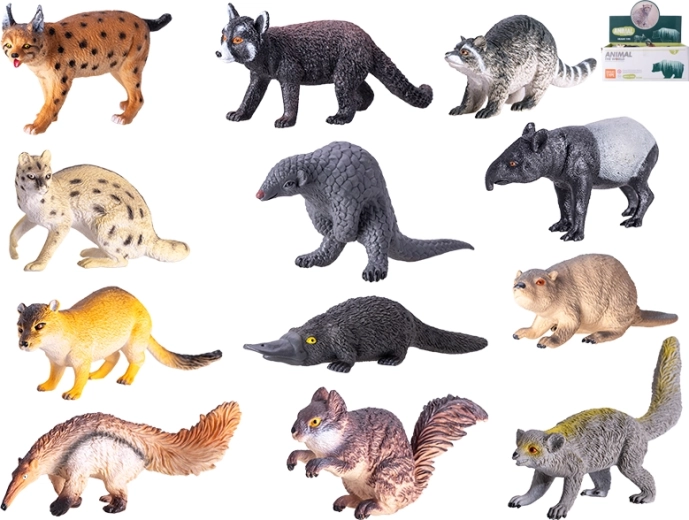 Set van plastic figuren van bosdieren 13–16 cm, 12 stuks