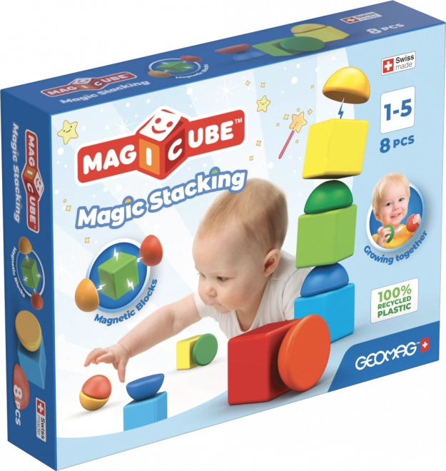 Geomag Magicube Stacking – magnetische bouwset voor de allerkleinsten, 8 onderdelen