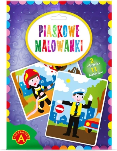 Zandtekeningen politieagent, brandweerman