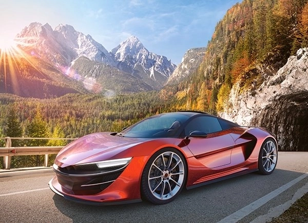 Puzzel sportauto 100 stukjes