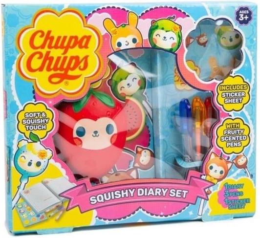 Chupa Chups Squishy schoolset – dagboek, gelpennen en stickers