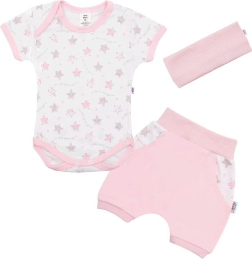 3-delige zomerse katoenen set voor baby New Baby Perfect Summer roze 92
