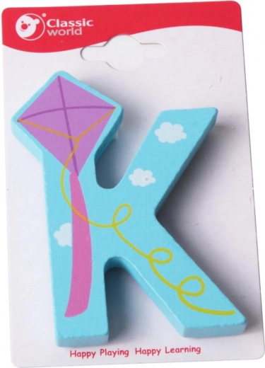 Houten letter K CLASSIC WORLD