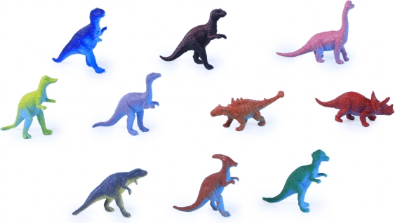 Set van 10 gekleurde dinosaurusspeelfiguren voor kinderen