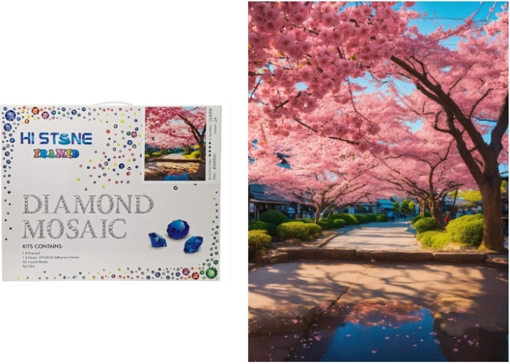 Diamanten mozaïek Bloeiende sakura