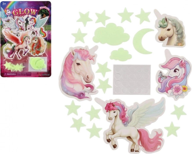 Gloeiende eenhoorns voor muur en plafond