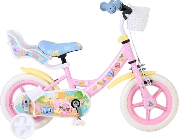 Disney Stitch kinderfiets 12" roze