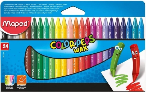 Driehoekige waskrijtjes MAPED Color’Peps, 24 stuks
