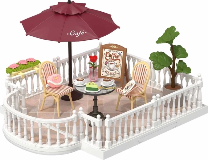 RoboTime uitbreiding voor miniatuurhuisje Terras met parasol