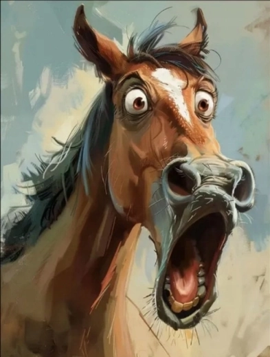 Norimpex schilderen op nummer Verrast paard – grappig gezicht 40 × 50 cm