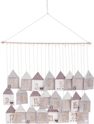 Hangende adventskalender van vilt 70 × 60 cm