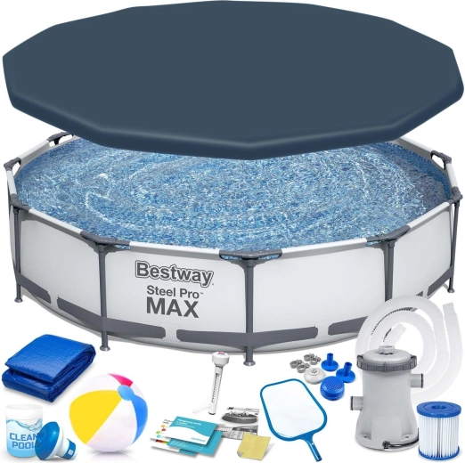 Tuinzwembad met metalen frame 366 × 76 cm BESTWAY Steel Pro MAX set 16-in-1