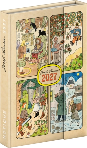 Notique wekelijkse magnetische agenda Josef Lada 2027 11 x 16 cm