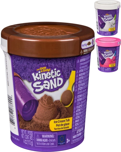 Spin Master Kinetic Sand vloeibaar zand ijsje met schepje in bakje - 1 stuk