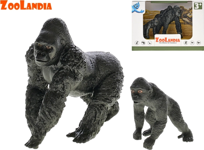 Zoolandia gorilla met jongen – plastic figuur voor kinderen en verzamelaars