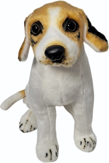 Pluchen hond in wit-bruine kleur