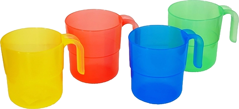 Stapelige plastic beker 0,33 l – mix kleuren