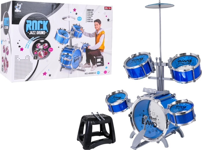 Blauwe kindertrommelset ROCK BAND