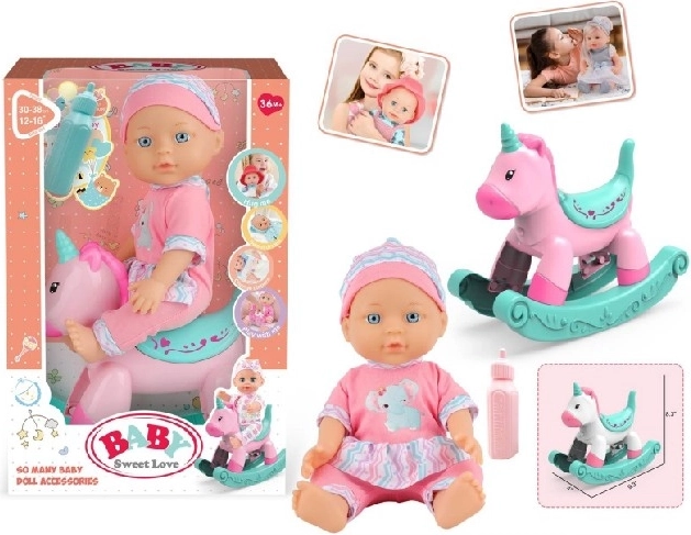 Baby Sweet Love babypop met schommelpaard
