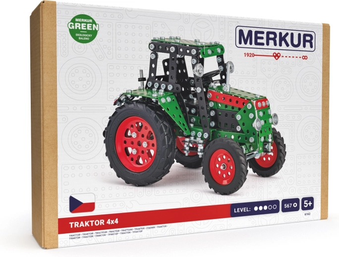 Merkur bouwset – tractor 4x4 groen (567 onderdelen)