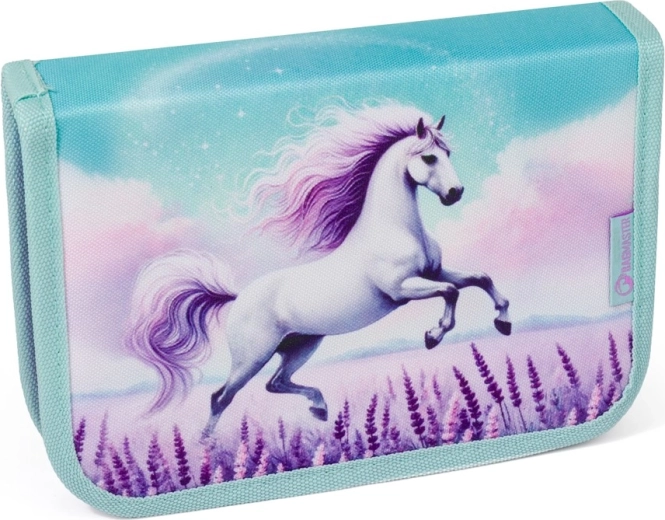 Bagmaster schooletui met twee flappen Lumi met paardenmotief