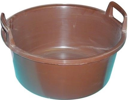 Kunststof teil met handgrepen 43 cm, wit, 15 l