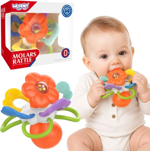 WOOPIE BABY sensorische rammelaar en bijtring bloem voor baby’s 0m+
