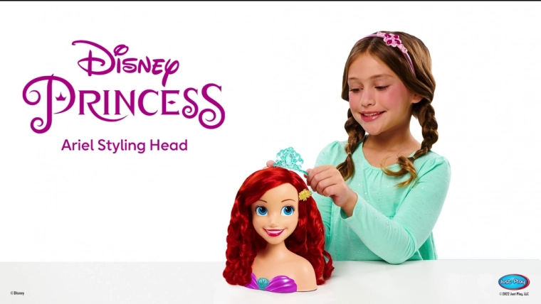 Prinses stylingshoofd Ariel met accessoires