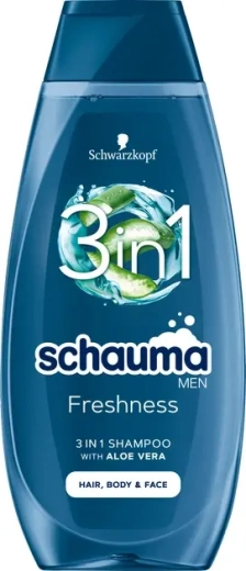 Schauma Men Freshness 3-in-1 herenshampoo voor haar, lichaam en gezicht 400 ml