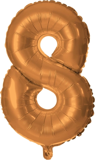 Folieballon cijfer 8 30 cm brons TORO