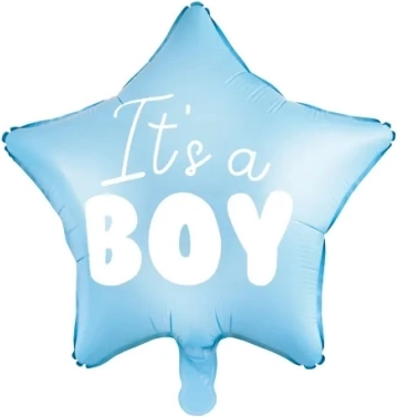Folieballon ster "It's a boy" blauw 48 cm