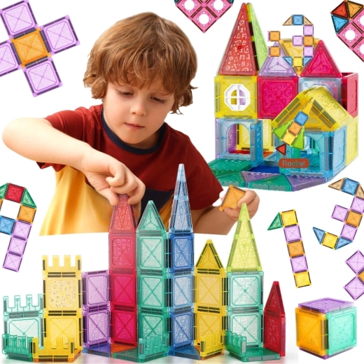 Woopie magnetische bouwset 3D-kasteel en voertuigen, 110 onderdelen