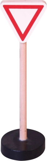 Houten verkeersbord Voorrang verlenen BABU