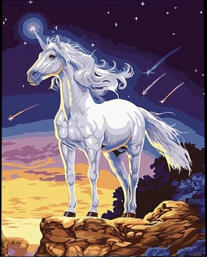 Schilderen op nummer Majestueuze eenhoorn 40 × 50 cm