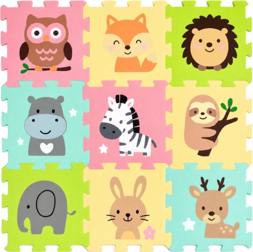 Petite&Mars zachte vloerpuzzel Nexli Safari Friends 9 stuks
